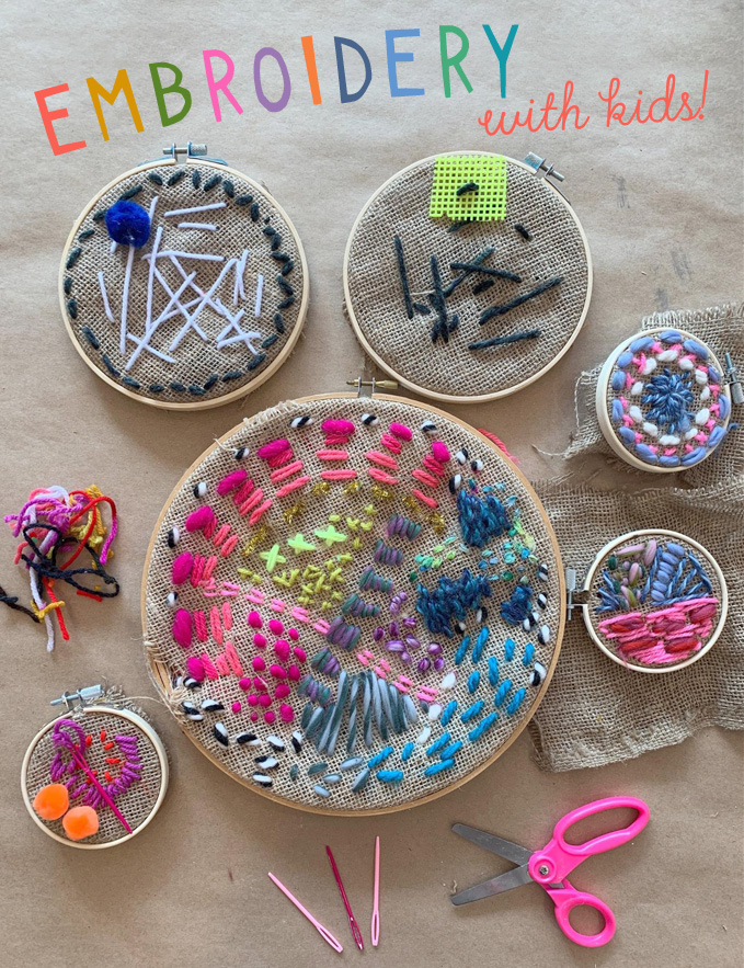 Broderie et couture avec des enfants