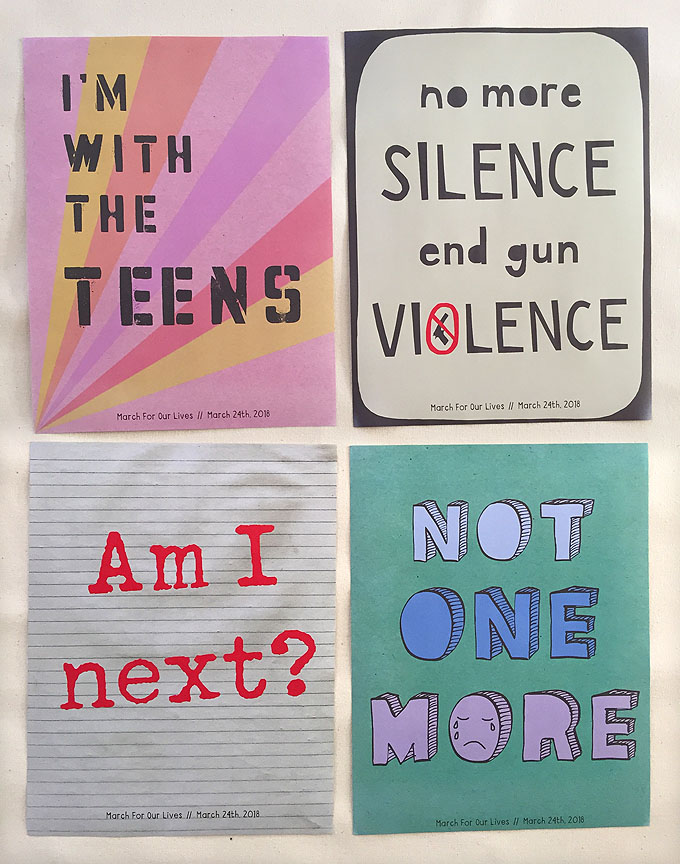 Affiches de la Marche pour nos vies