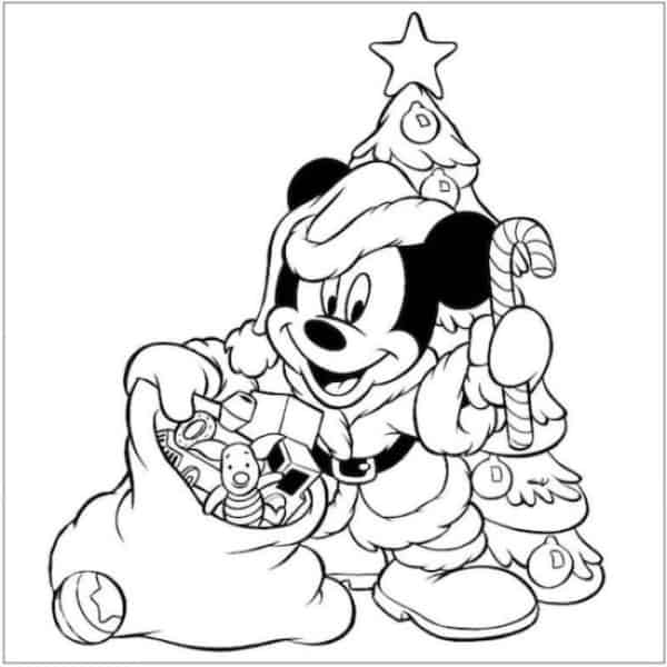Coloriage de Mickey Noël