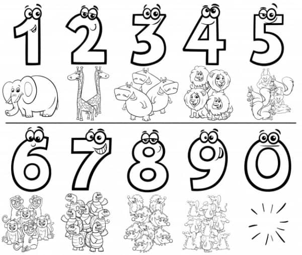 activité mathématique simple avec des nombres à colorier