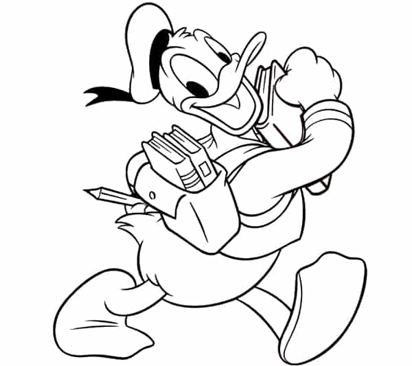 dessin de Donald Duck étudiant