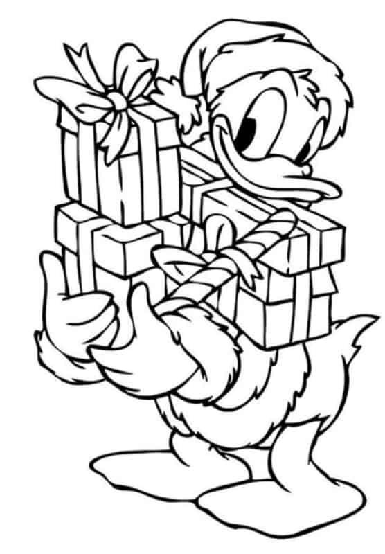 Coloriage de Donald Duck Noël