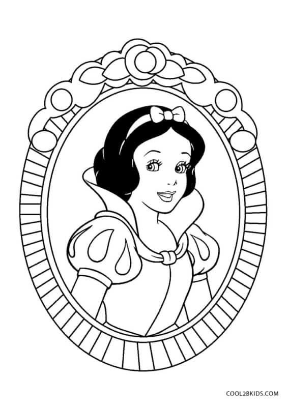 Coloriage de Blanche-Neige dans le miroir