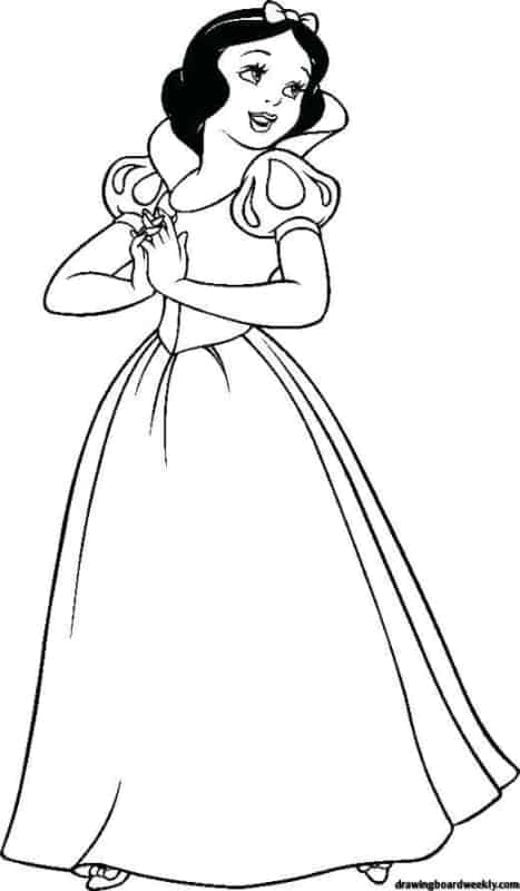 coloriage de Blanche-Neige simple