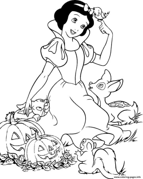   Coloriage de Blanche-Neige Halloween