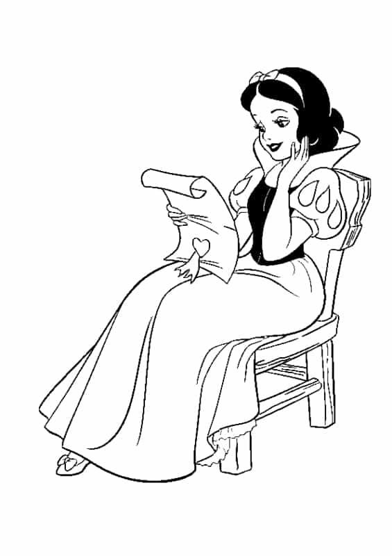 Coloriage de Blanche-Neige à imprimer et colorier