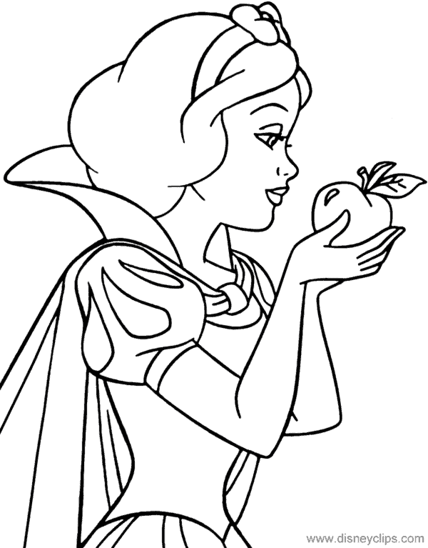 Coloriage de Blanche-Neige avec civière