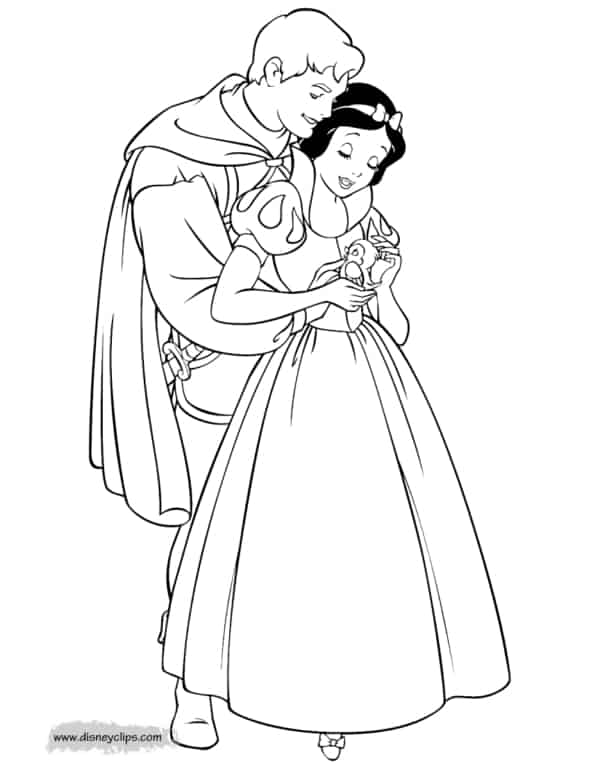 40 Coloriage de Blanche-Neige avec Prince