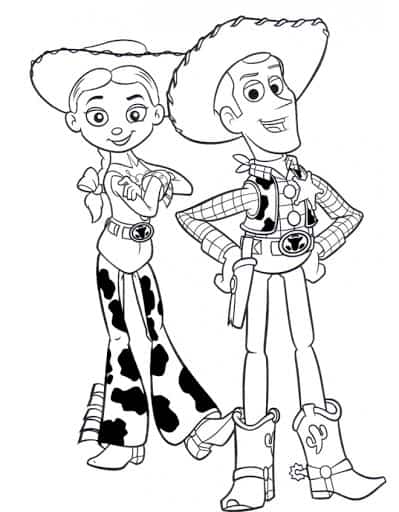Coloriage de Jessie avec Woody