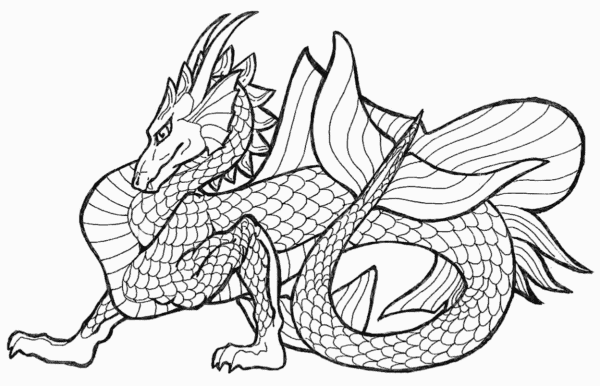 dessin pour peindre dragon