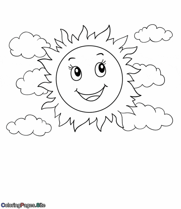conception imprimable gratuite du soleil et des nuages
