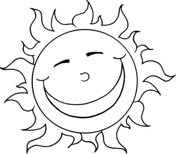 joli coloriage de soleil à imprimer et peindre