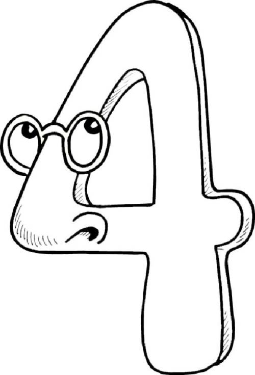 quatre numéros de coloriage