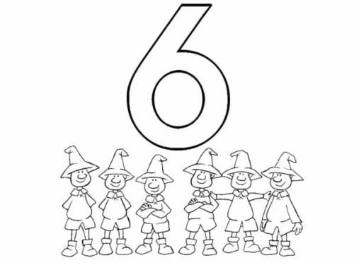 six dessins numérotés