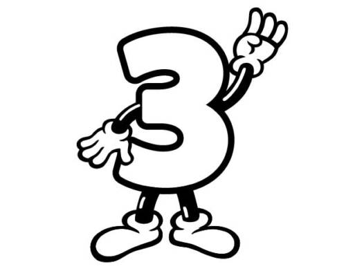 trois 1 numéros de dessins à peindre