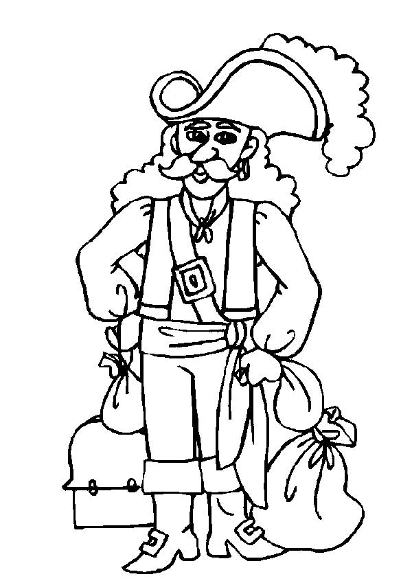 pirate avec trésor marcher dans le monde
