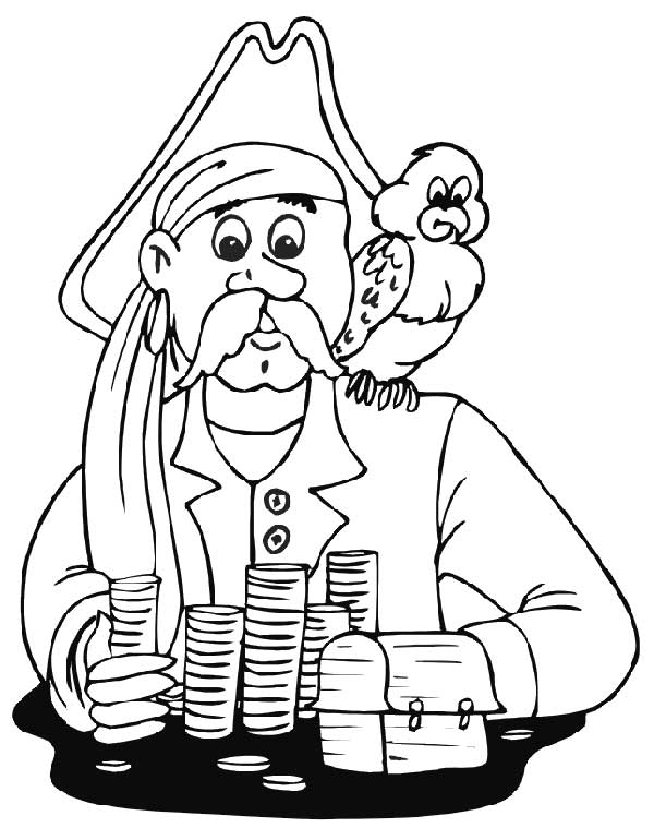 pirate riche compter de l'argent