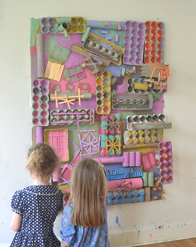 Mur d'art recyclé