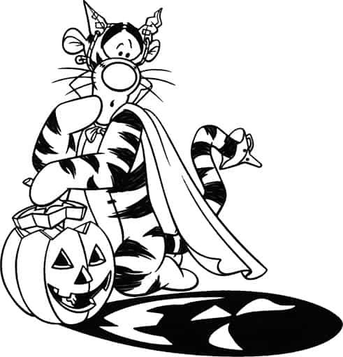 coloriage de tigre halloween