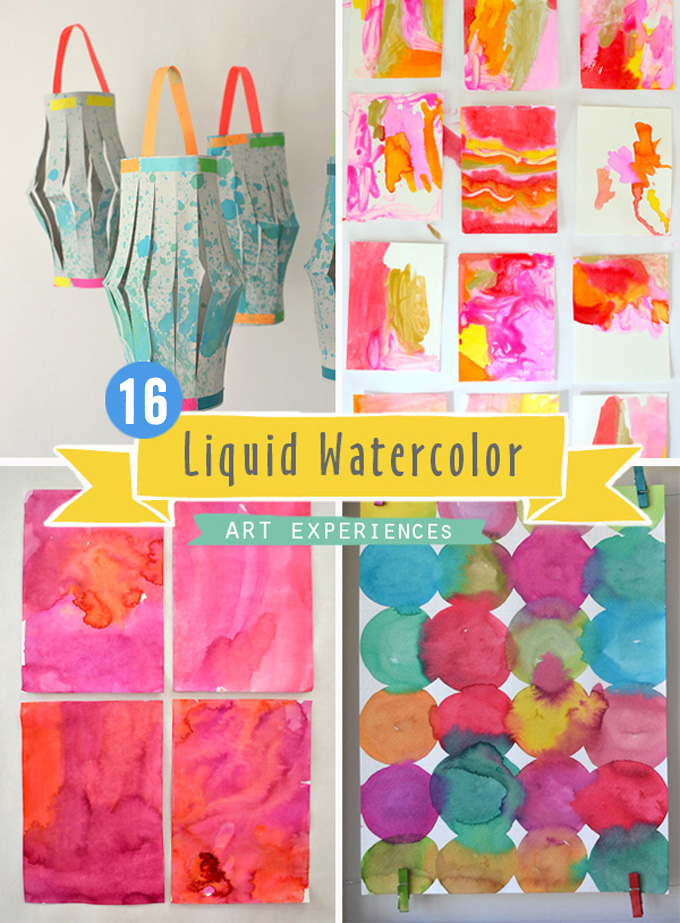 16 idées d'aquarelle liquide pour les enfants et les adolescents.