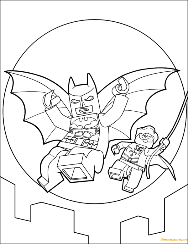 Coloriage - Batman et Robin Lego