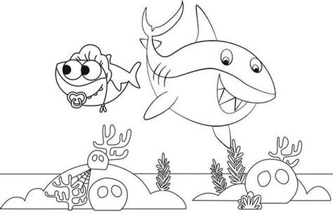 activité de coloriage bébé requin