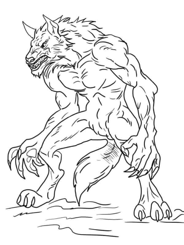 dessin de loup-garou maléfique