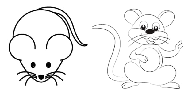 coloriages de souris simples