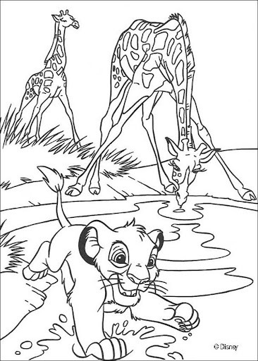 Caricature de Simba jouant dans la jungle