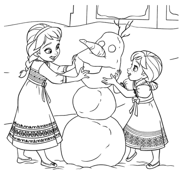 Coloriages Elsa et Anna enfants