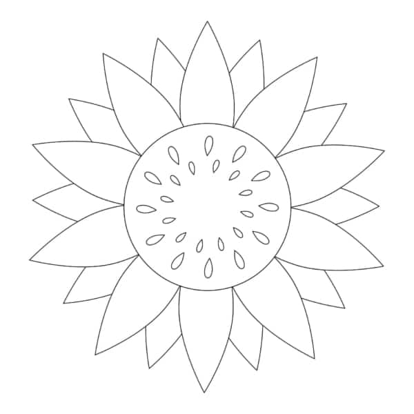 fleur de tournesol simple à peindre