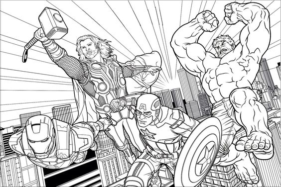 Iron Man Thor Captain America et Hulk