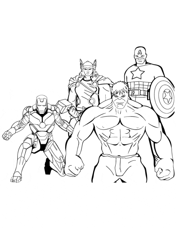 Iron Man Thor Hulk et Captain America