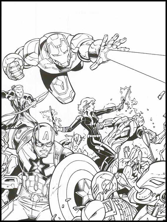 Coloriage Avengers contre Thanos