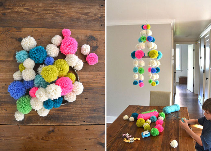 Faites un Pujaki polonais traditionnel, mais avec des pompons au lieu de papier.
