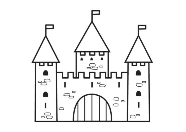 8 coloriages de château faciles