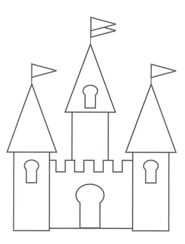 3 coloriages de château simples