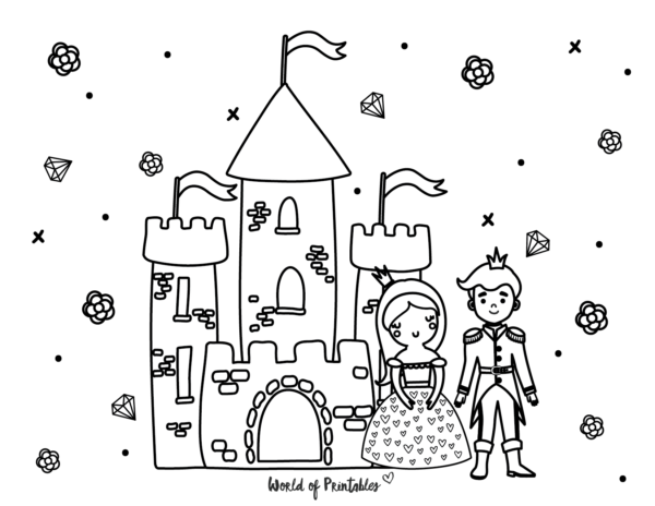 19 château dessin avec princesse