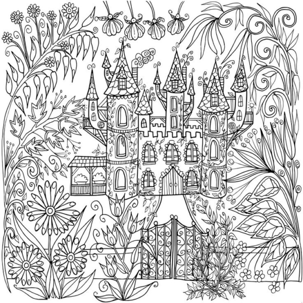 31 dessins de château avec beaucoup de détails à colorier