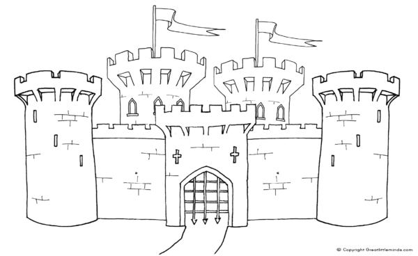 33 coloriages château médiéval