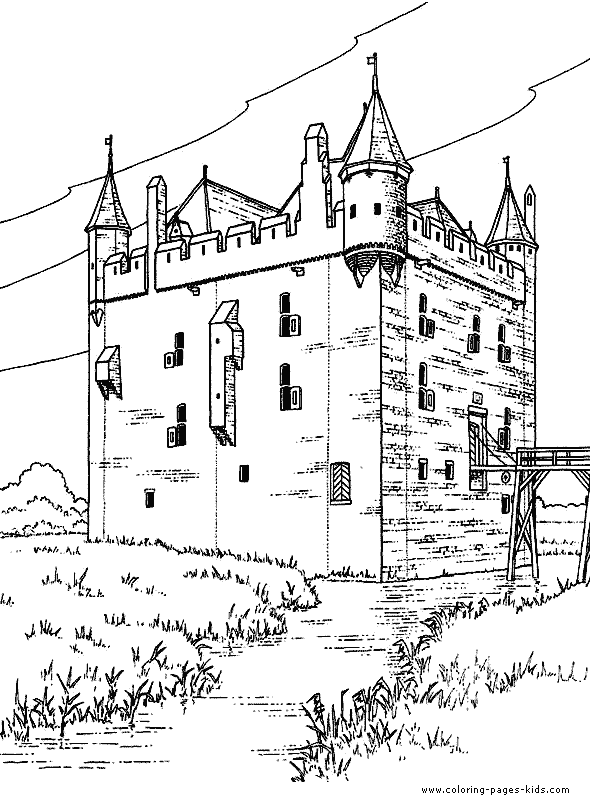 35 coloriages de châteaux médiévaux