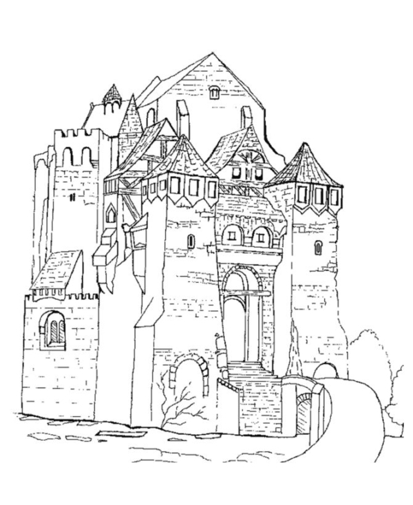 40 coloriages château médiéval à imprimer