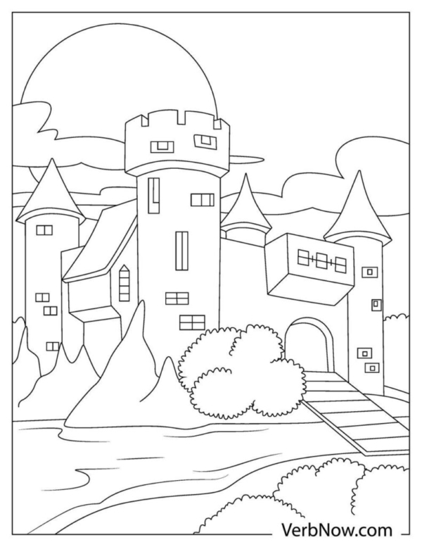 36 dessins simples de château médiéval