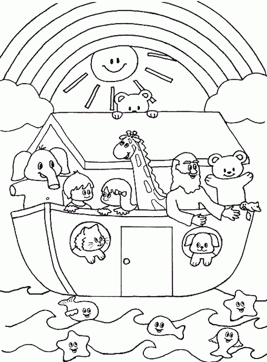 15 coloriages simples de l'Arche de Noé