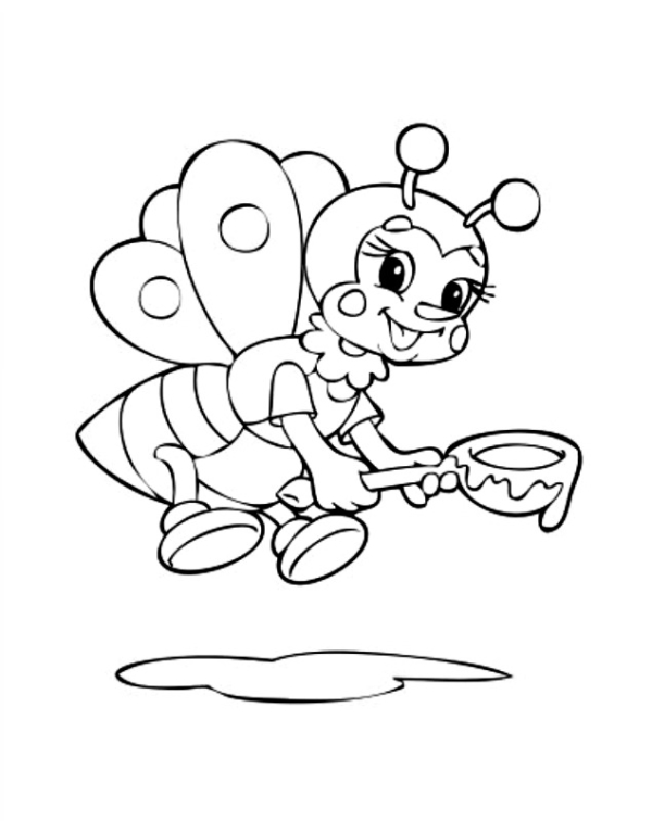 43 dessin d'abeille transportant du miel