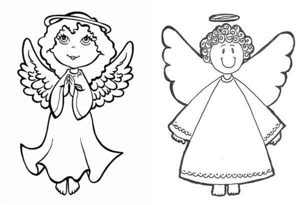 9 dessins d'anges simples à imprimer et à colorier