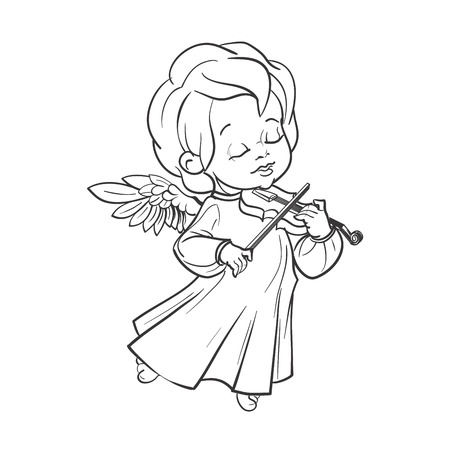 Coloriage 19 ange avec violon