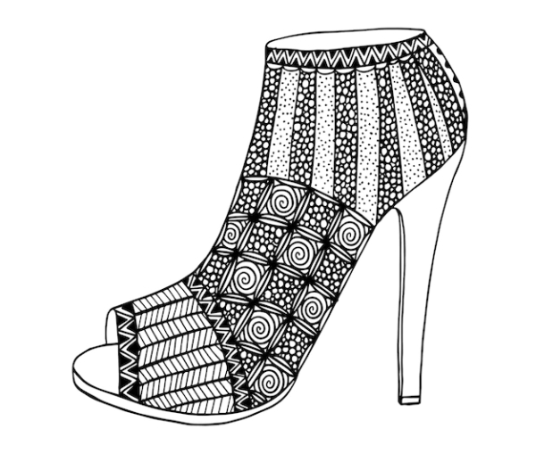 4 coloriages chaussures femme