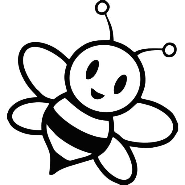 1 dessin d'abeille simple à imprimer et à colorier