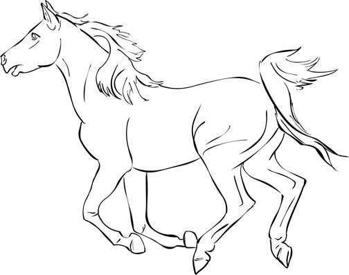 34 dessin simple de cheval au galop